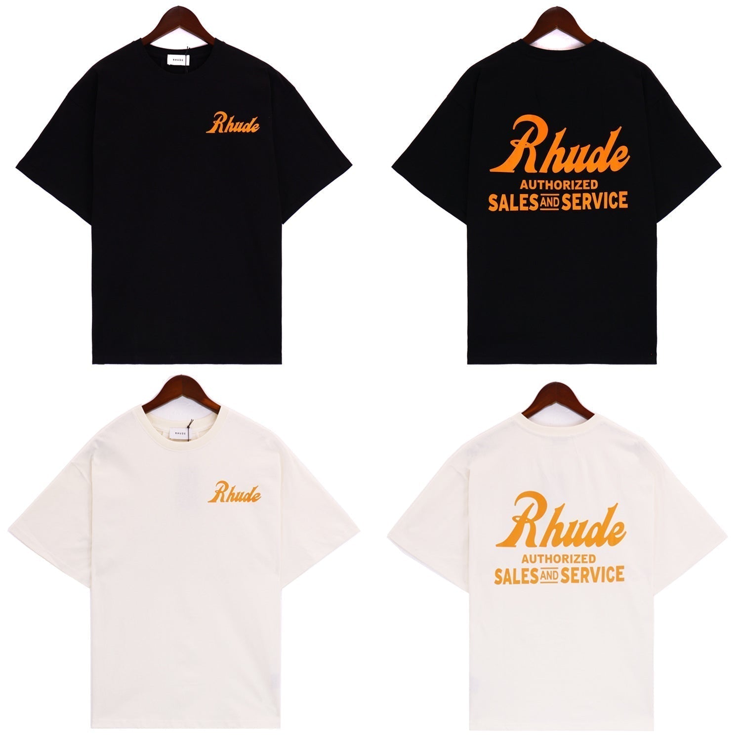 Rhude T-shirt Label Wings Alphabet Earth Print Short Sleeve T-shirt