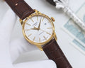 Tissot Gold Brown White Dial Strap Watch — hero