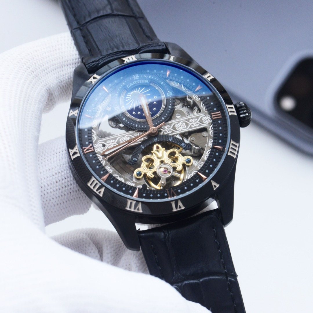 Longines Black Dial Strap Watch — hero