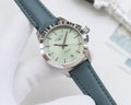 Longines Silver Green Dial Strap Watch — hero