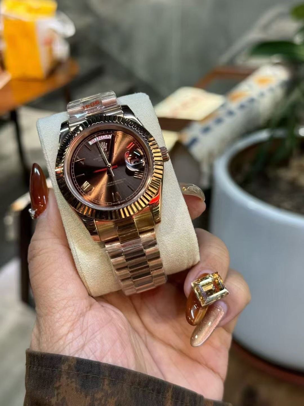Rolex Brown Dial Two-Tone Watch — hero